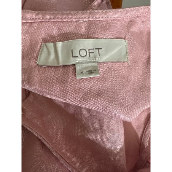 Loft Sleeveless Linen Blend Shift Dress Size 4 - Picture 3 of 4